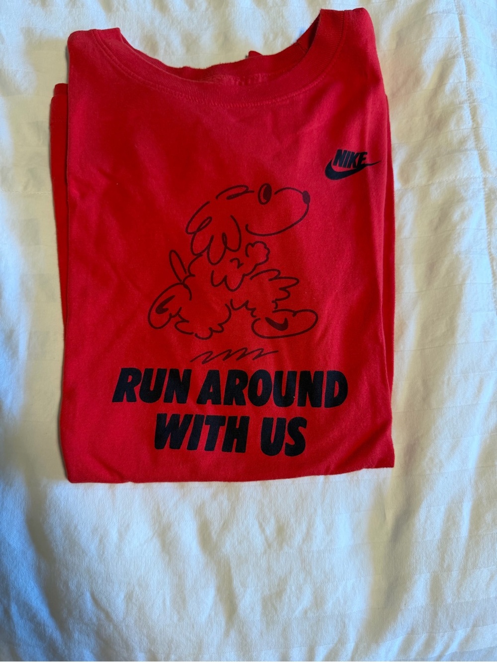 Nike Red Graphic 'Run Around With Us' Kids Tee